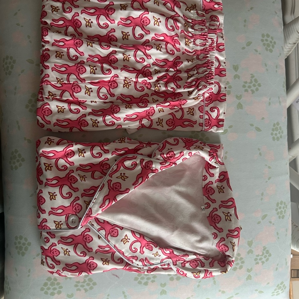 Roller Rabbit Monkey PJs Red S - Picture 4 of 8